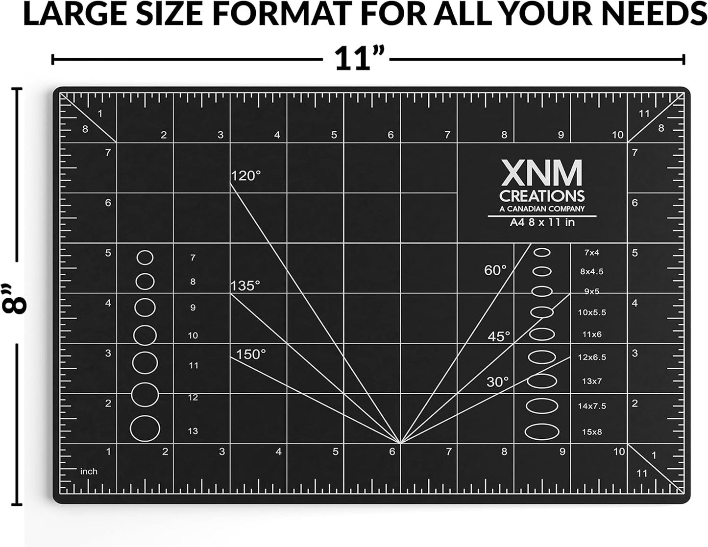 XNM Premium Self Healing Cutting Mat - 18 Inches by 24 inches - A2, 3 Layer Quality PVC Construction - Dual Sided, Imperial and Metric Grid Lines - Perfect for Cutting, Sewing, and Crafts