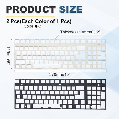 PATIKIL 5 x 17 Inch Keyboard Foam, 2Pcs 104/108 Layout Keyboard Sound Dampening Foam Pad Gasket Switches Dampener for Mechanical Key Boards, Black/White