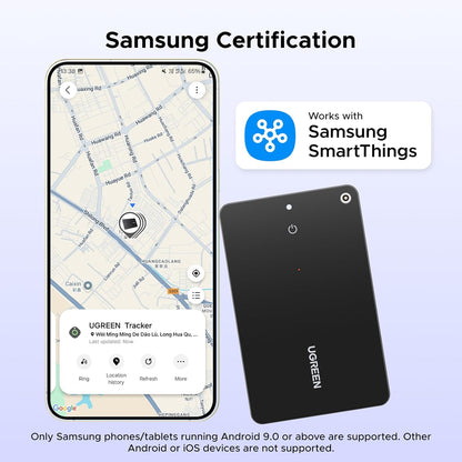 UGREEN FineTrack Slim S (Samsung Only) Wallet Tracker Card, 1-Year Rechargeable Bluetooth Tracker Card Finder Work with Samsung SmartThings APP for Galaxy S25/S24/S23 Ultra -1.7mm & IP68 Waterproof
