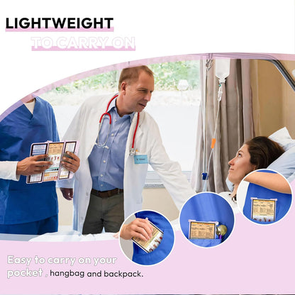 Nursing Clipboard Foldable, Foldable Clipboard w/Nursing Edition Cheat Charts,3 Layers Aluminum, Nurse Clip Board w/Low Profile Clip&Pen Clip Pocket for Nurses and Doctors,Light Blue