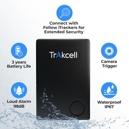 Thin Wallet Tracker Card, Wallet Finder, Smart Bluetooth Locator for Phone, Luggage Tags, Passport, IP67 Waterproof with Built-in 3 Year Battery, iOS Android Compatible,Black