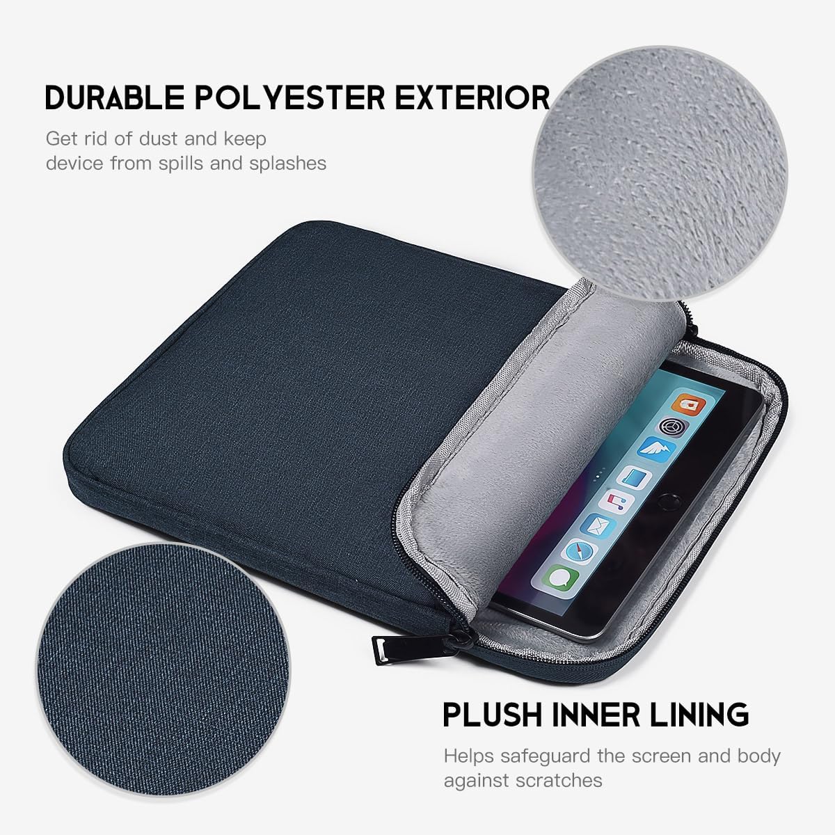 9-11 inch Tablet Sleeve Case for Fire Max 11 Tablet/Kindle Fire HD 10 Plus 10.1", iPad Pro M5 M4 /A16 11-in, iPad Air M2 M3 M4, 10.2 10.5 10.9 iPad Air, Galaxy Tab A9+ Plus, Fit Magic Keyboard -Purple