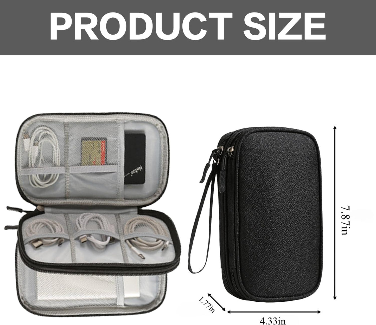 Travel Storage Box - Hard EVA Protective Cover for Mobile Power Bank, Charger, Cable, Phone and Accessories - Portable Storage Bag for Airplane, Business Travel, Home Furnishings