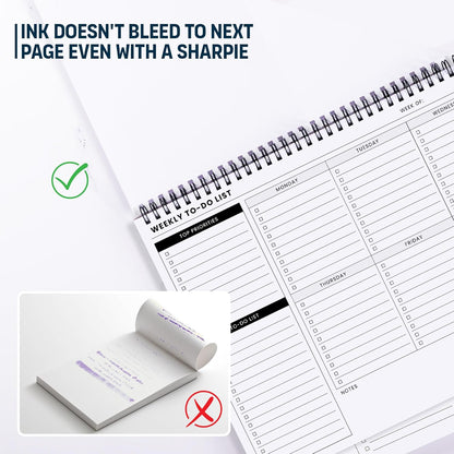 To Do List Notepad: With Multiple Functional Sections - Large Size 8.5x11" 52 Sheets - Tear Off Daily Planner Notebook - Task CheckList Organizer Agenda Pad for Work - Note, Plans, Goals, Grocery, and