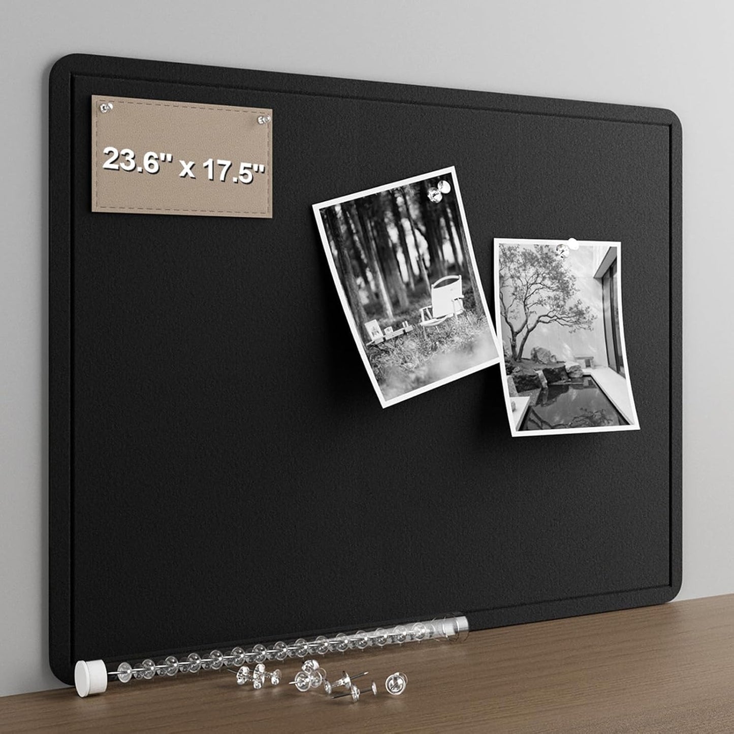 Large Felt Bulletin Board for Wall, 24"x18" Frameless Picture Board, Soft Felt Cork Board for Office, Home Planning & Office Wall Decor, Easy Install Pin Board