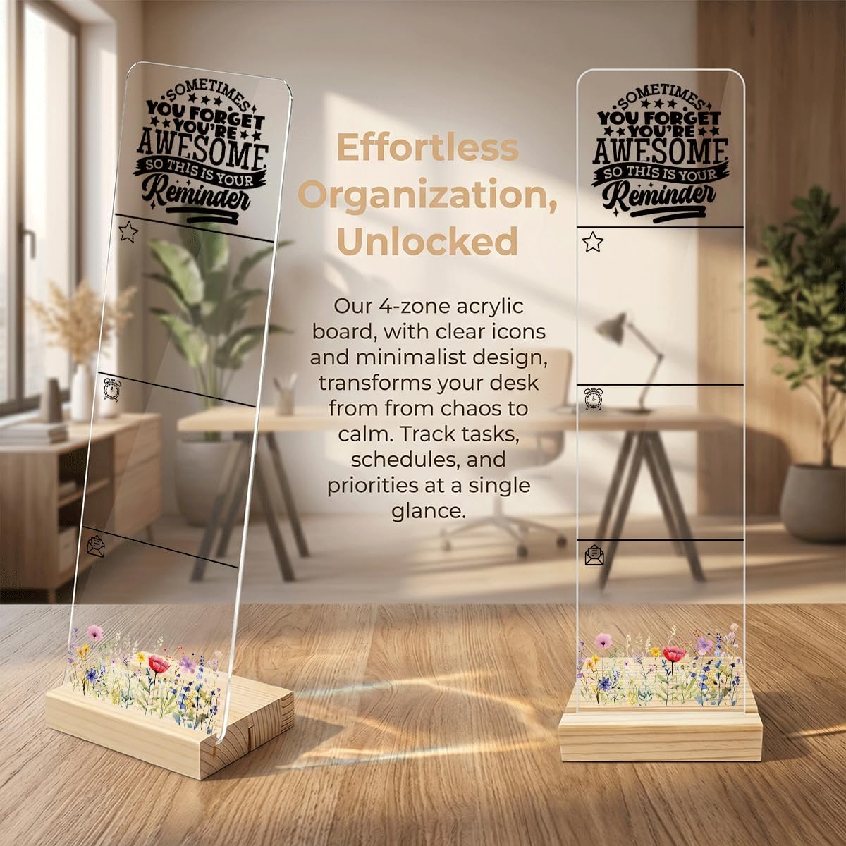 Sticky Note Holder Acrylic Monitor Memo Board Desk Organizers and Accessories Desk Decor Post It Note Holder with 200Pcs Sticky Notes Funny Sarcastic Office Positive Desk Sign