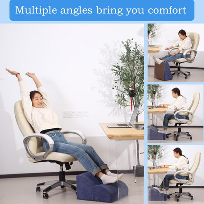 Foot Rest for Under Desk at Work.Multifunctional 3-Tier Foot Stool,with Washable Footrest.for Under Desk,Office Chair Gaming Chair & Sofa,Leg Elevation Pillow,Supports Posture-Brown
