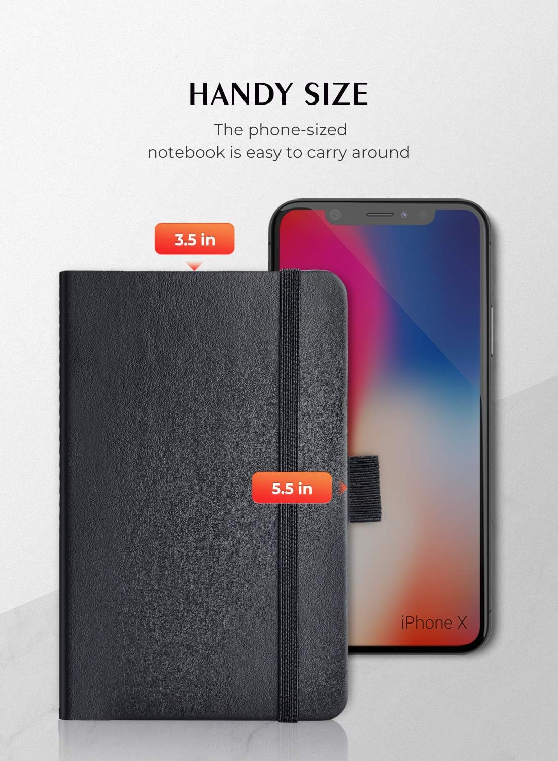 AISBUGUR Pocket Notebook, Small Notebook, 2-Pack Total 320 Pages,3.7" x 5.7" Pocket Notebook (2 Pack, Black1)