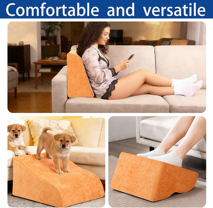 Foot Rest for Under Desk at Work, Ergonomic Under Desk Footrest with Washable Cover for Office, Home & Gaming Leg Elevation Pillow Blue