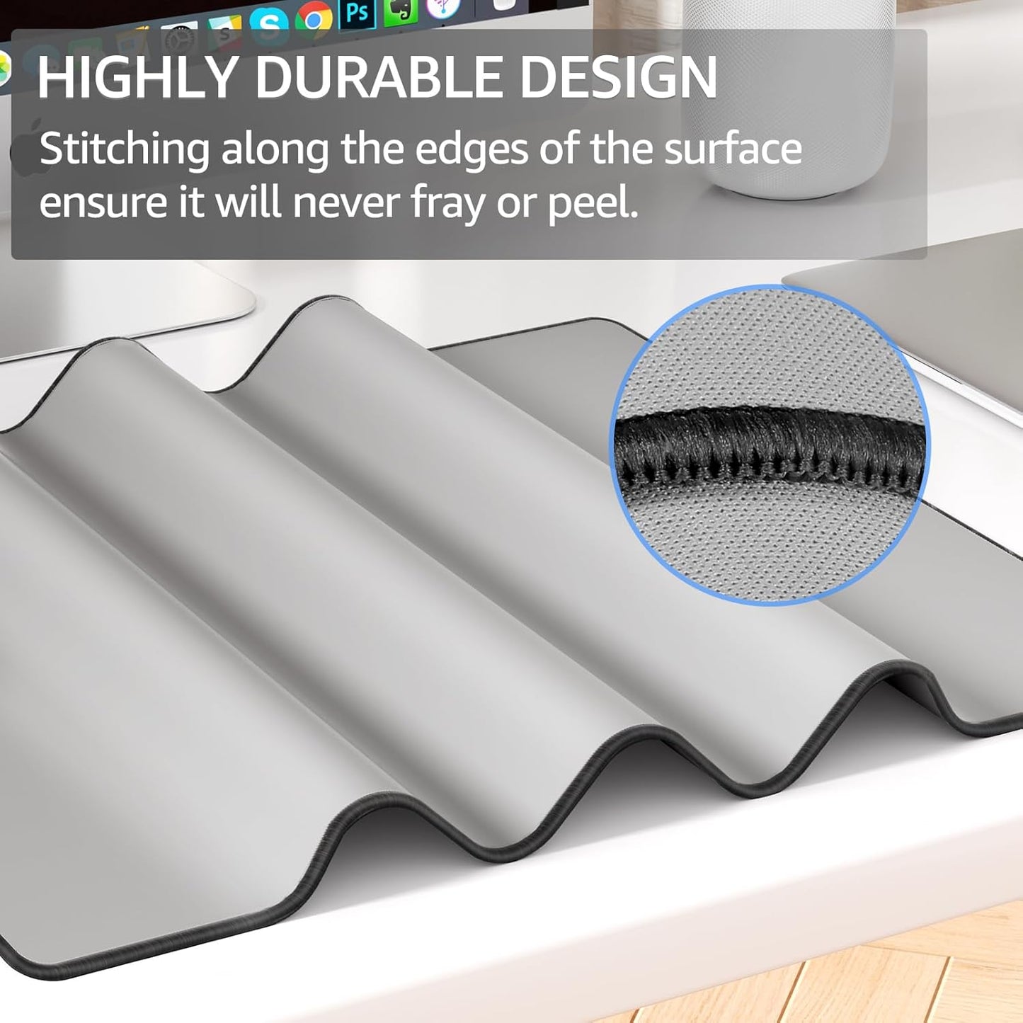 KTRIO Large Gaming Mouse Pad Desk Mat, Superior Micro-Weave Cloth for Precise Mouse Control, Non-Slip Rubber Base, Stitched Edges, Water-Resistant, for Gamer, Office & Home, 31.5" x 11.8" inches