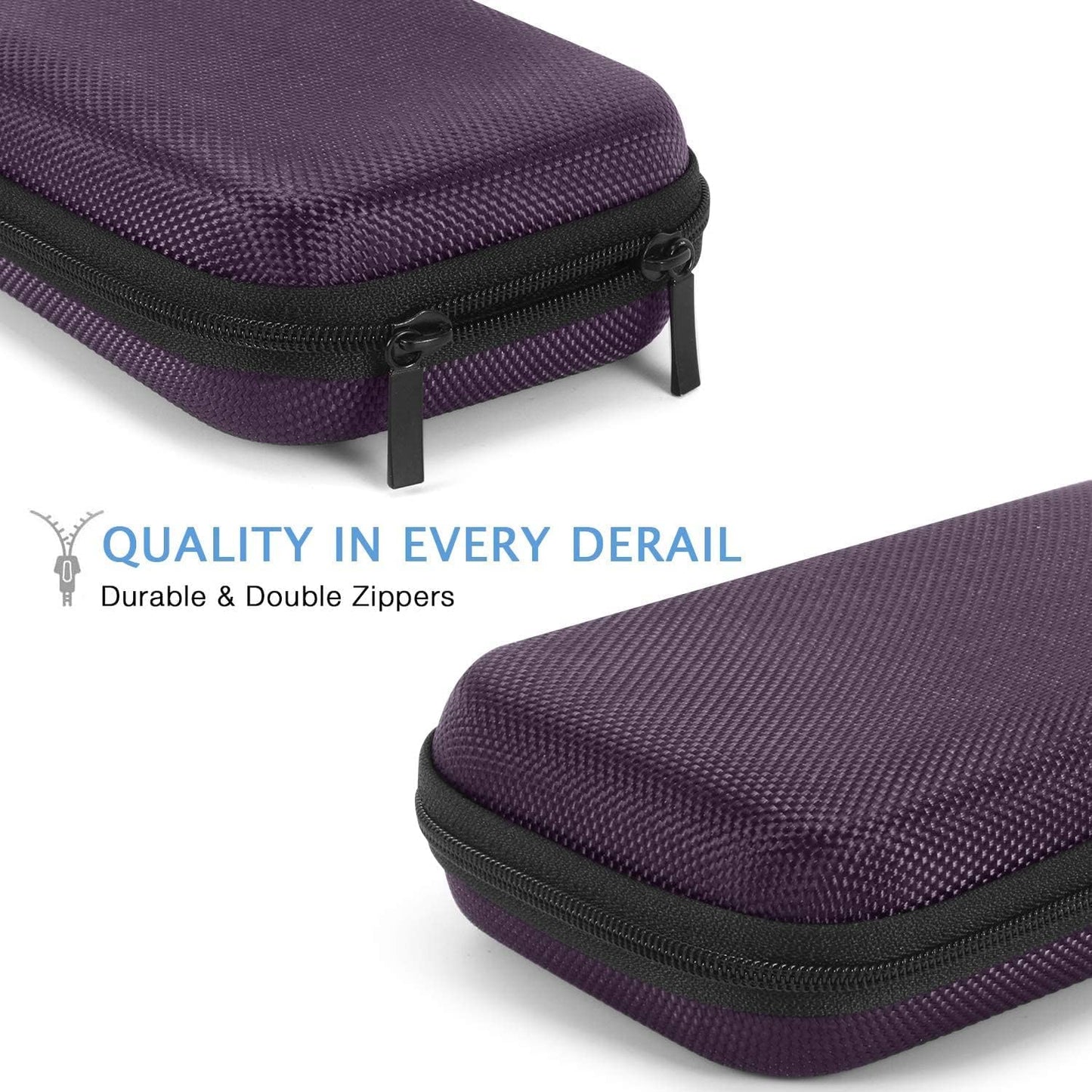 Portable Protection Hard EVA Case for External Battery, Cell Phone, GPS, Hard Drive, USB/Charging Cable, Small Carrying Bag Mesh Inner Pocket, Zipper Enclosure, Universal Travel Pouch Bag