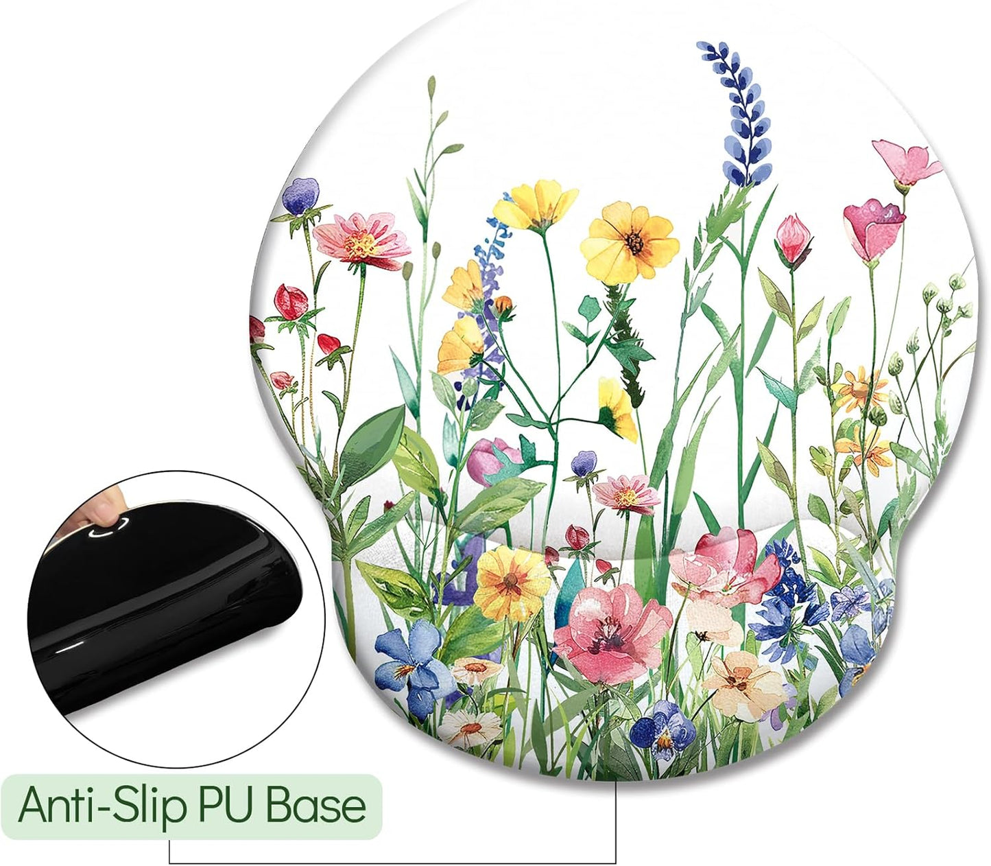 LIMKRIAN Cat Ergonomic Mouse Pad with Wrist Rest, Gaming Mouse Pad with Wrist Support, Funny Mouse Pads for Desk, Computer Mousepad with Non-Slip Pain Relief PU Base, Cute Office Desk Accessories