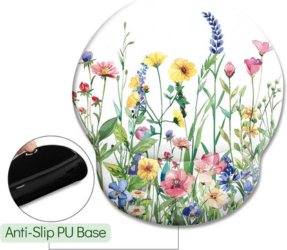 LIMKRIAN Cat Ergonomic Mouse Pad with Wrist Rest, Gaming Mouse Pad with Wrist Support, Funny Mouse Pads for Desk, Computer Mousepad with Non-Slip Pain Relief PU Base, Cute Office Desk Accessories