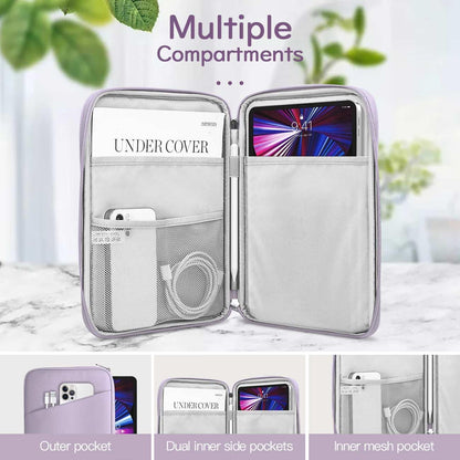 Dadanism 9-11" Tablet Sleeve Bag Carrying Case for iPad (A16) 11th Gen 11", iPad 10th Gen 10.9" Air 5/4, iPad Air M4/Pro 11", iPad 9/8/7th, Galaxy Tab A11+ Plus 11", Remarkable 2 10.3", Black
