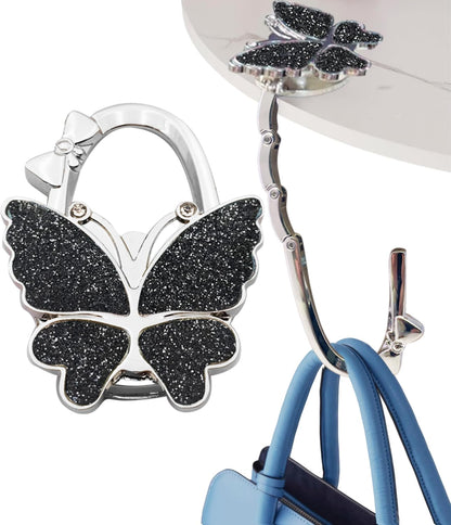 Portable Purse Hook for Table Foldable Handbag Hanger Folding Bag Holder Black