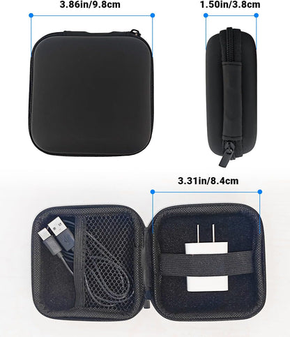 Small Waterproof Tech Organizer Pouch (3.86x3.86x1.5in) - Compact Travel Storage Bag for Chargers, Cables & Gadgets, Internal Space 3.31x3.31x1.18in (Black)