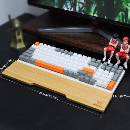 Bamboo Keyboard Wrist Rest for Computer Keyboard, Ergonomic Mechanical Keyboard Wrist Rest, Hard Wrist Rest for Pain Relief, Anti-Slip Keyboard Rest Pad for Laptop/PC Gaming/Mac (68-Key)