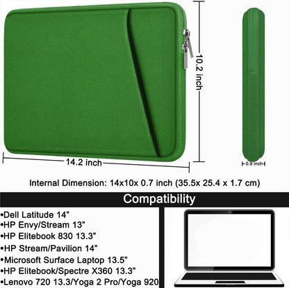 Laptop Sleeve, Durable Briefcase Shockproof Protective Case, Handbags Portable Laptop Bag for 15.6 inch HP Dell Asus Lenovo Notebook Computer with Front Pocket, Black
