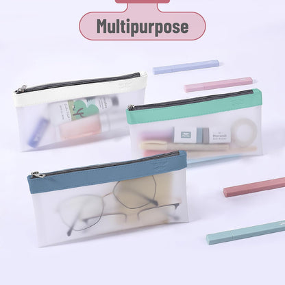 Mr. Pen- Clear Pencil Pouch, 8.50"x4.25", 3 Pack, Durable TPU Material, Medium Water-Resistant Pencil Bags with Smooth Zipper, Multipurpose Clear Pouch for Stationery, School, Office, Travel Supplies