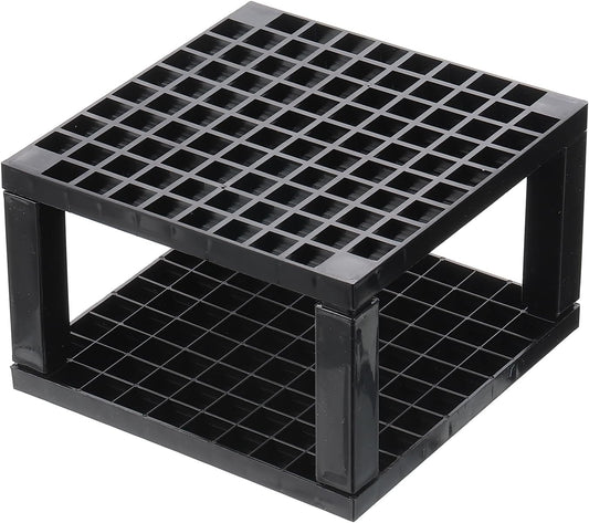 PATIKIL 2pcs Black Minimalist Square Paint Brush Holder, 96 Holes Plastic Storage Desk Stand for Artist Desk Makeup Pencil, Black