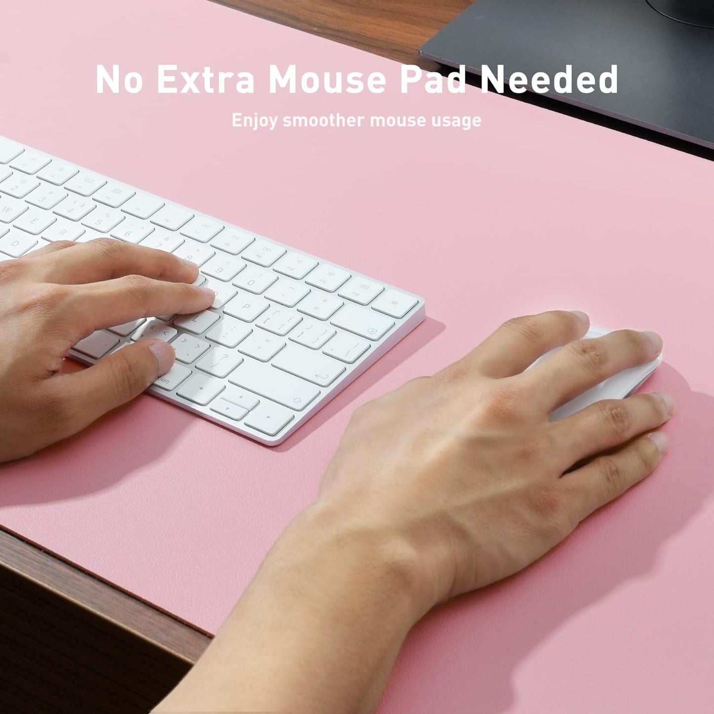 Aothia Leather Office Desk Pad Protector, Non-Slip PU Leather Desk Blotter, Waterproof Laptop Writing Mouse Pad for Office and Home, Black, 31.5" x 15.7" - Colors A