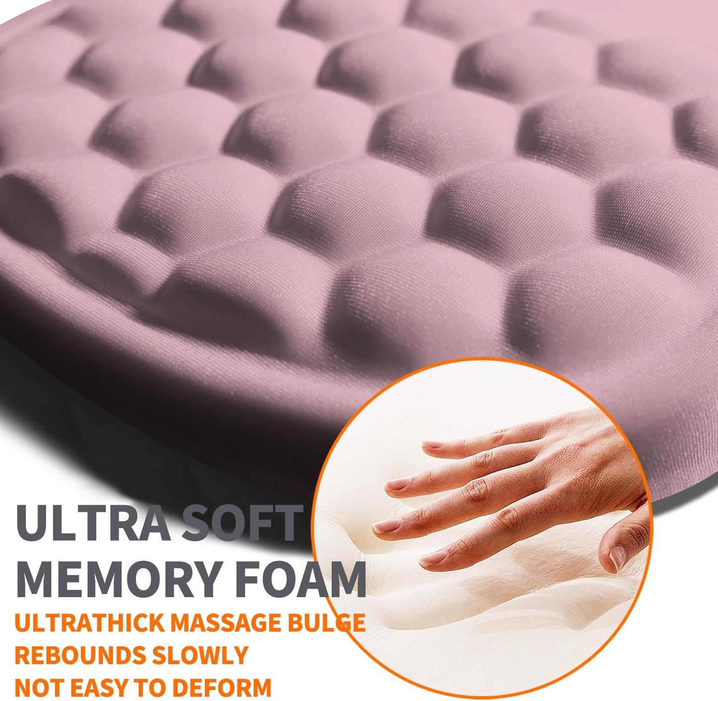 Ergonomic Joint Wrist Support Mouse Pad with Memory Foam Cushion Massage Bump, Carpal Tunnel Pain Relief Mousepad Slope Design for Wrist Rest, 11.8x7.9 in, Black