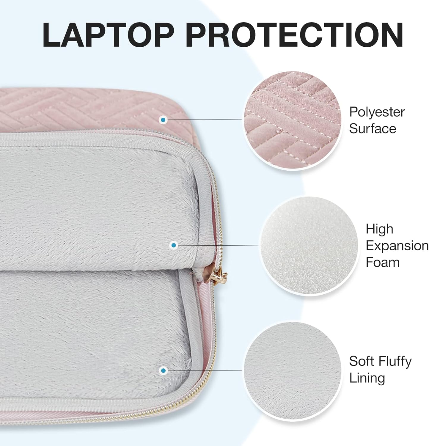 BAGSMART Laptop Sleeve Bag Compatible with MacBook Air/Pro, 13-13.3 inch Notebook, Compatible with MacBook Pro 14 Inch, MacBook Air M2 Sleeve 13 Inch, Repellent Protective Case with Pocket, Pink
