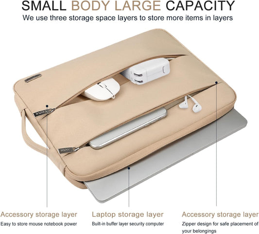 Voova 15.6 16 Inch Laptop Sleeve Case Compatible with MacBook Pro 16 M1/M2/M3/M4 Max 2019-2025, 15.6-16” Hp Lenovo Acer Asus, Waterproof Slim Computer Bag Cover with Handle, Grey