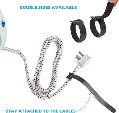 12 Inch Black Cable Ties 50 PCS Reusable Fastening Cable Straps Adjustable Hook & Loop Organizer Straps Cords Management for Home, Office and Data Centers