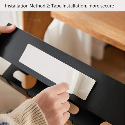 Ovanmexis Under Desk Cable Management Tray (2-Pack) with Quick-Release Mount - Snap-On Tool-Free, Includes Magnetic Cable Clips & Straps, No Drill Hidden Base for Home Office Standing Desk (Black)