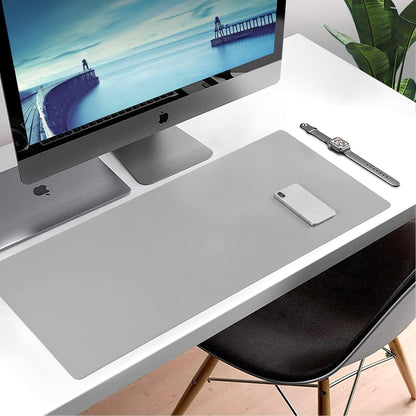 Leather Desk Pad,Wolaile 36x17 inch Large Mouse Pad,Waterproof Non-Slip Writing Desk Blotter,Computer Mat Desktop Protector for Office Home,Black