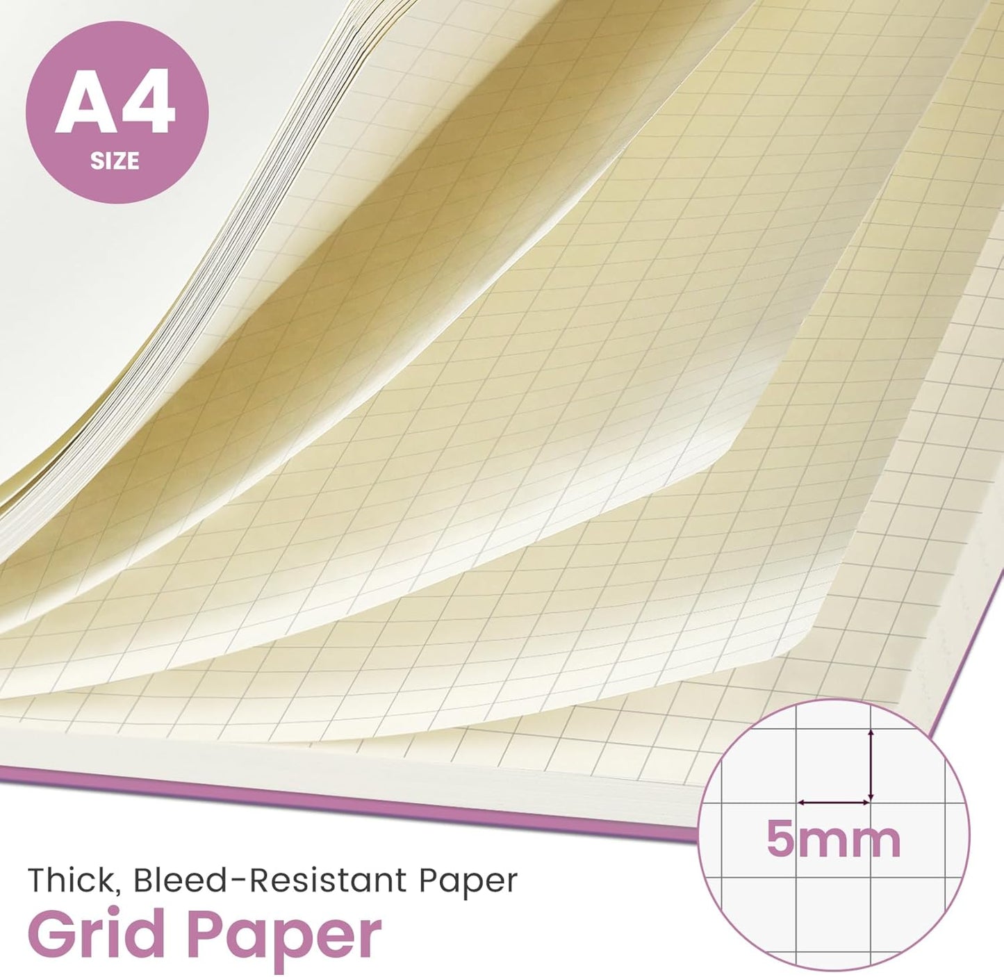Taja Spiral Lined Notebook, 8.5"x11" Notebooks for Work, Large A4 Journal for Women & Men, College Ruled Journaling Notebook for Writing, Plastic Cover Spiral Journal, Purple