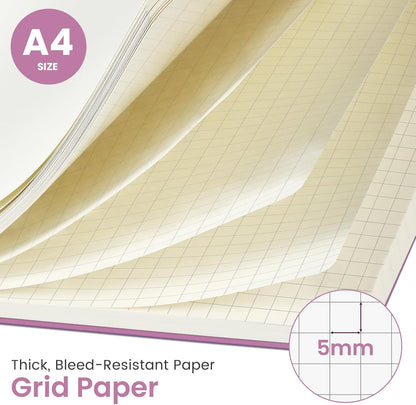 Taja Spiral Lined Notebook, 8.5"x11" Notebooks for Work, Large A4 Journal for Women & Men, College Ruled Journaling Notebook for Writing, Plastic Cover Spiral Journal, Purple