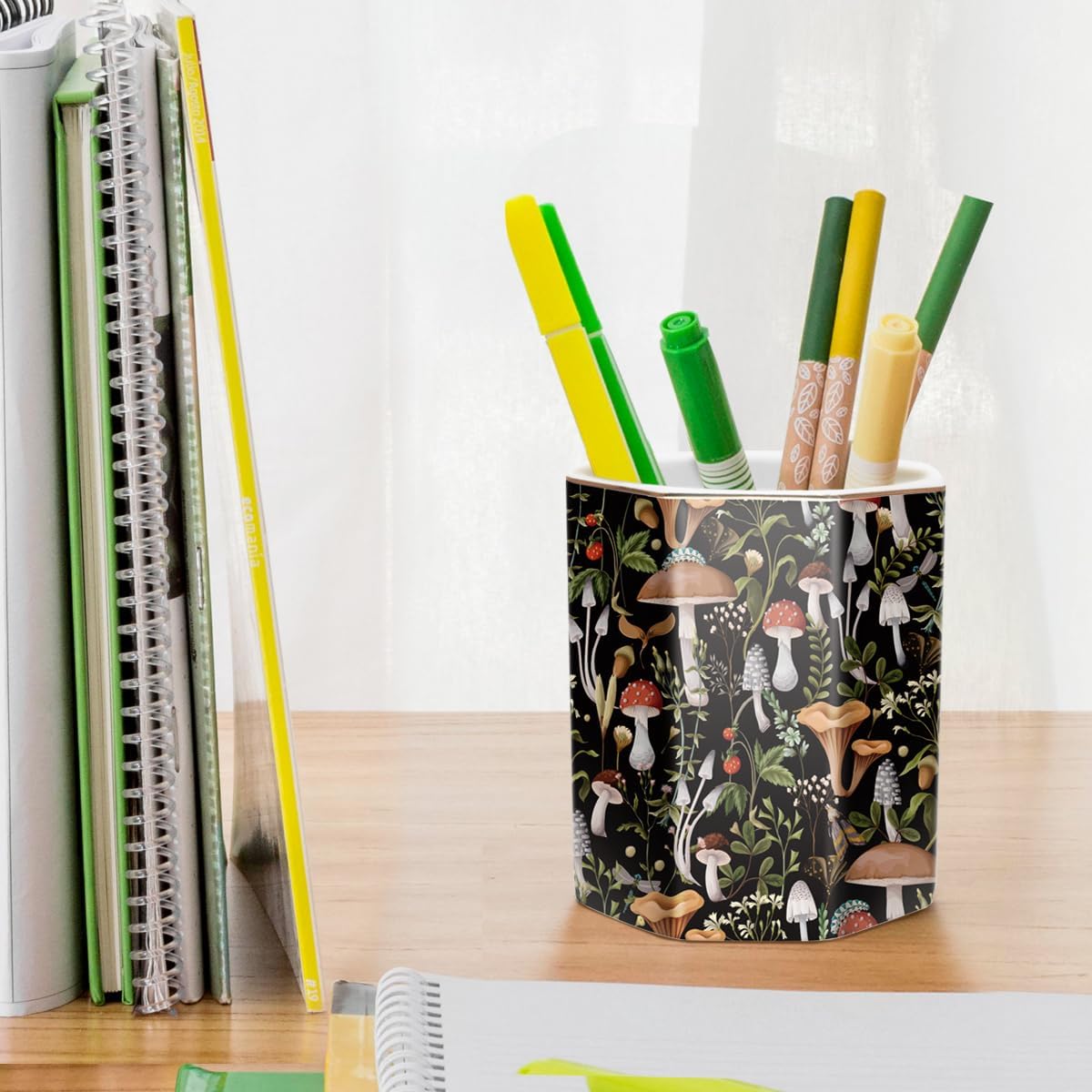 Pen Holder, Pencil Holder for Desk, Marble Desk Organizer Cute, Durable Ceramic Pencil Cup, Decorative Makeup Brush Holder Cup, Stationery Holder for Office, Home, Gray Marble