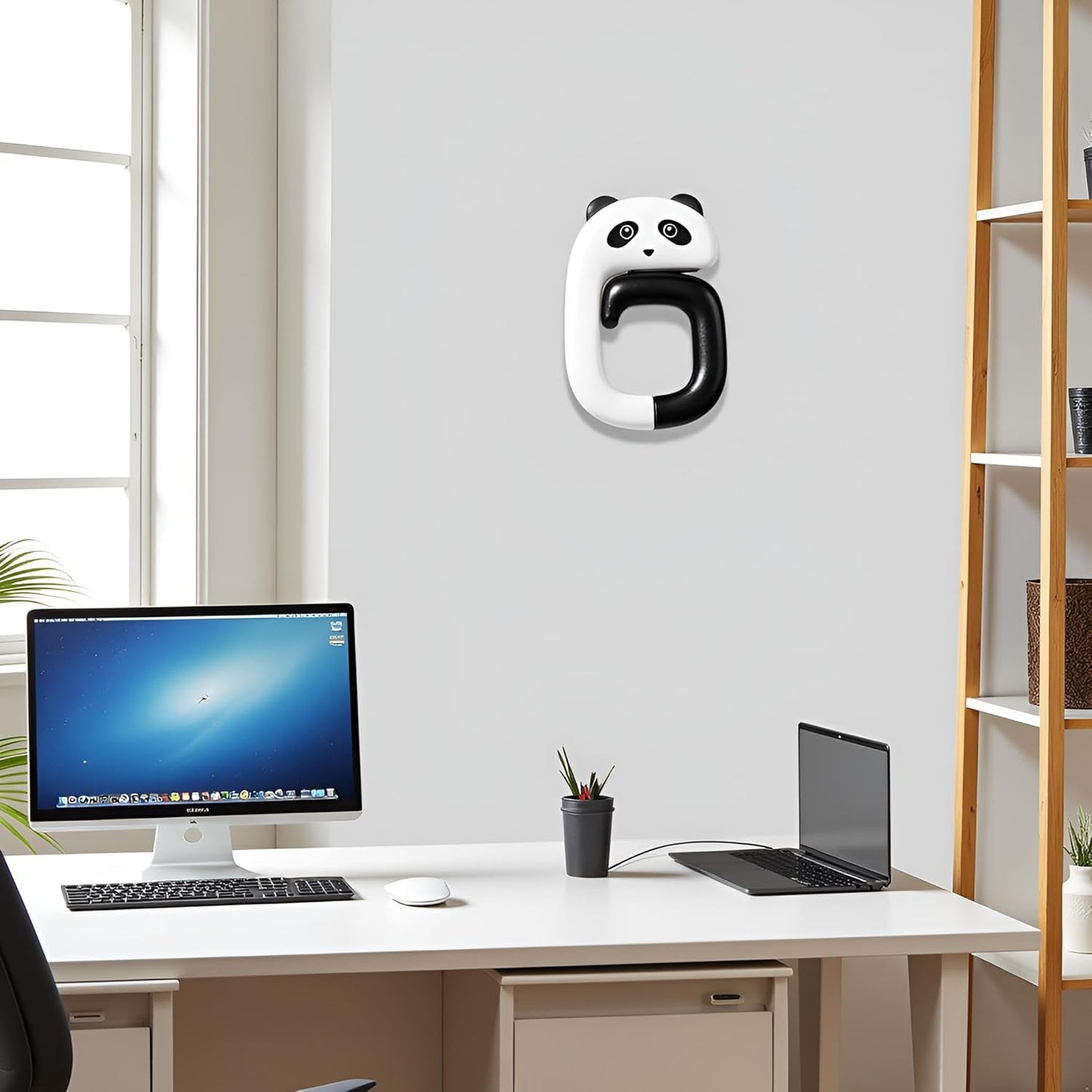 Panda Handbag Hook Hanger, Portable Folding Table Hook for Desk, Under Table Bar, Purse Holder Handbag Accessory, Handbag Hangers (2.95x1.96 inches)
