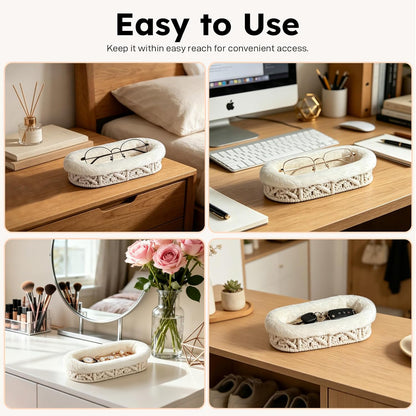 Glasses Holder,Anti-scratch Plush Lined Eyeglass Holder Stand for Nightstand Desk Storage Organizer