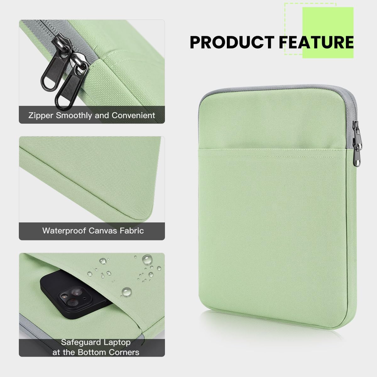 Tablet Sleeve for 2026 iPad A16, 11 inch iPad Air M4 M3 M2, Pro M5, Amazon Fire Max 11 Tablet/Kindle Fire HD 10/10 Plus, Galaxy Tab A9+ Plus Bag, Black