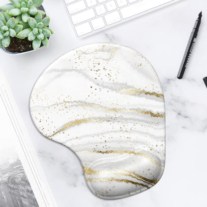 ITNRSIIET Ergonomic Mouse Pad with Gel Wrist Support Wrist Rest Smooth Surface Non-Slip PU Base Comfortable Office Supplies Pain Relief, 9.5 x 8 inches, Beach