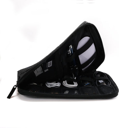 BAGSMART Electronics Organizer Travel Case, Cable Charger Cord Tech Organizer Pouch for Phone Charger Accessories, Black