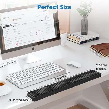 MEKASS L-Shaped Desk Wrist Rest Elbow, Forearm & Wrist Comfort Support for Table or Desk Edge, Non-Slip, Memory Foam Padding 2-Piece Set (Oval Black