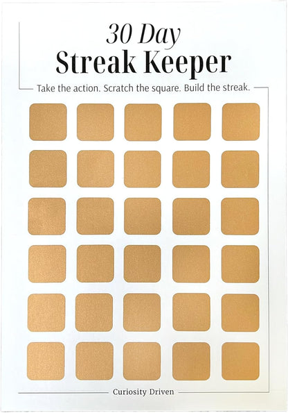 Daily Habit Tracker for Women – 30-Day Goal & Productivity Chart with Scratch-Off Motivation (8.3" x 11.7") | The Streak Keeper with Encouraging Prompts & Bonus Habit Guide
