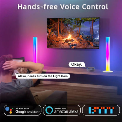 Smart LED Light Bar, TV Backlight Ambient Lighting, Compatible with Alexa, RGB Light Bar for Room with 16 Million Colors, Music Sync Gaming Lights APP Control, Desk Lamp LED Lights for TV, PC, Party
