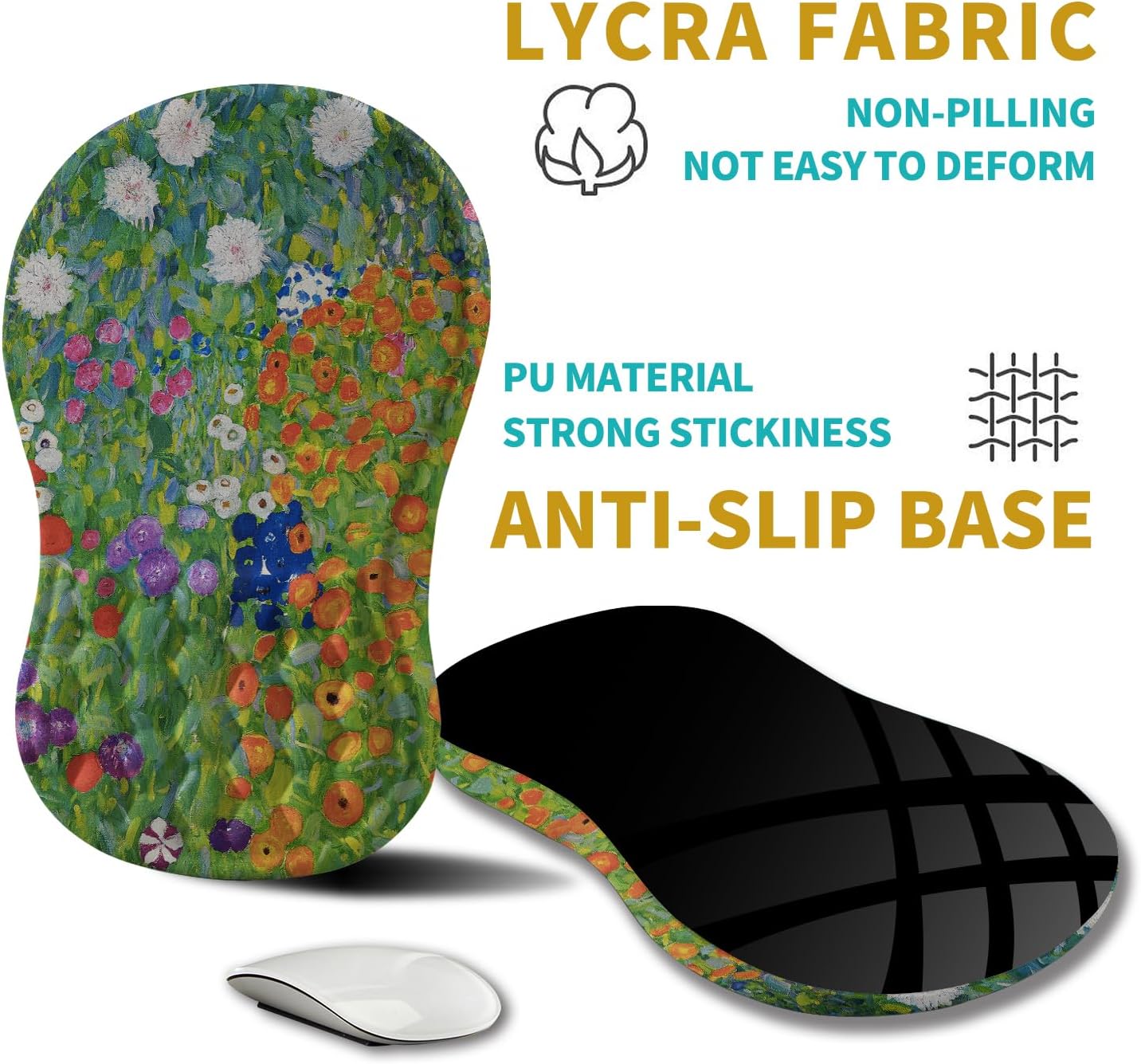 Hokafenle Ergonomic Mouse Pad Wrist Support, Wrist Rest Mousepad for Carpal Tunnel Pain Relief with Integrated Memory Foam Slope Massage Bulge (11.8x7.9 inch,Topographic Contour)