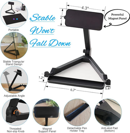 Magnetic Glass Whiteboard Desktop Easel, 16x12 Tabletop Glass Dry Erase Board with Adjustable Stand, ZHIDIAN Portable Tempered Glass Writing Board for Desk Office Home