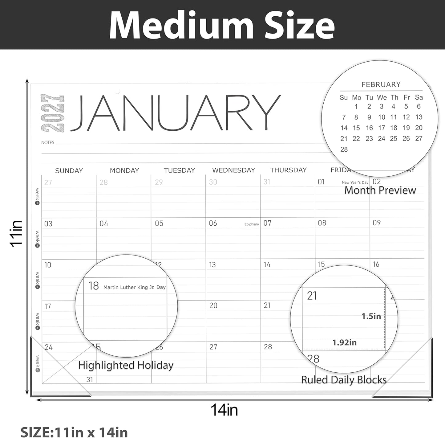 Guasslee Desk Calendar 2026-2027(Jun. 2026 - Dec. 2027), 19-Month School Year Compact Desktop & Wall Calendar, 14" x 11" Thick Paper Monthly Planner for Small Space, Home Office, Dorm & School