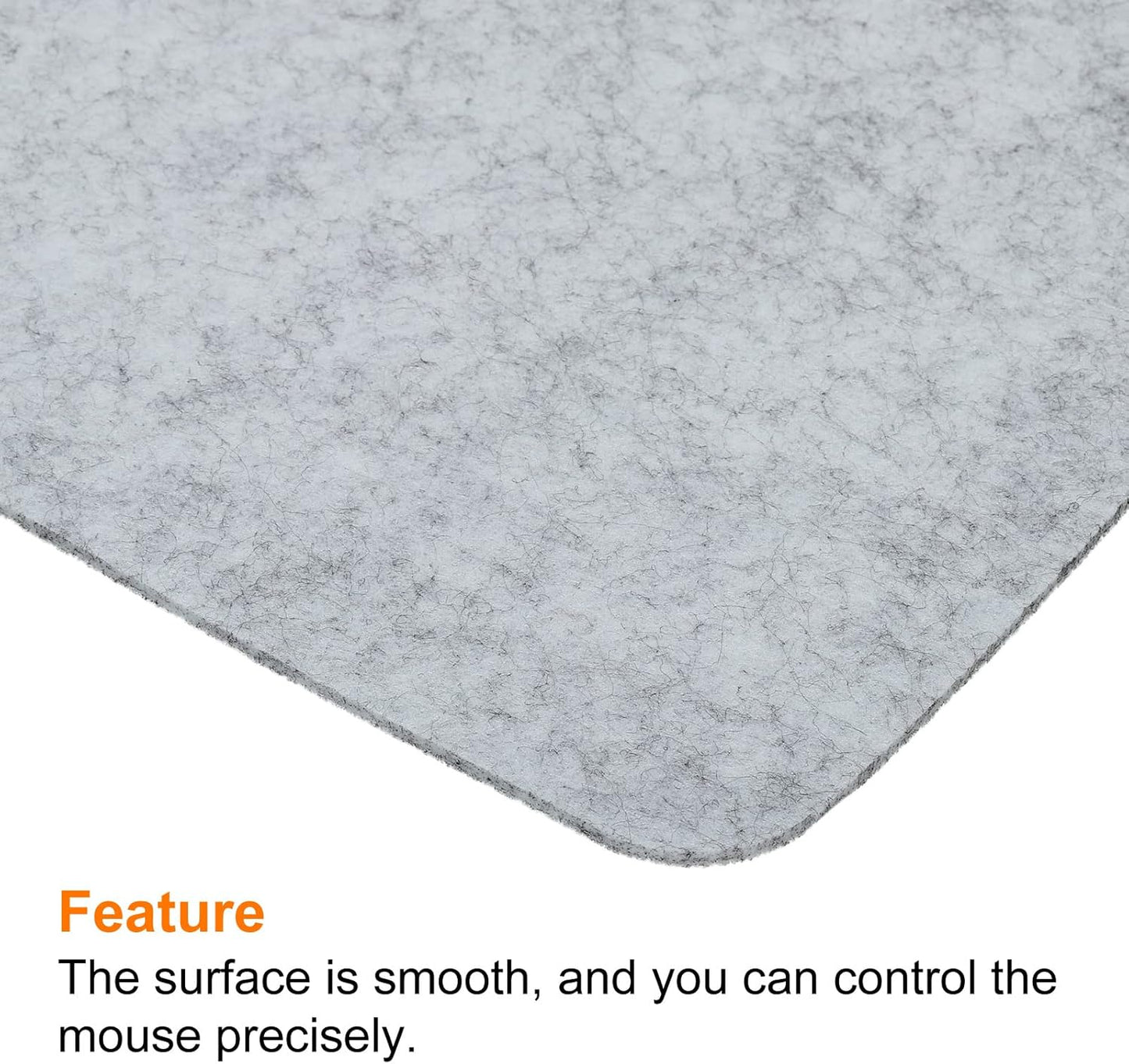 PATIKIL 9"x8" Mouse Pad, Felt Dual Side Soft Desk Pad Writing Mat for Office Home, Light Gray