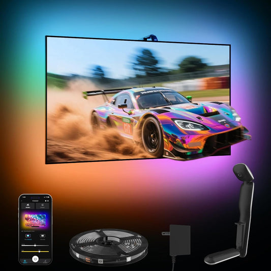 KANTUTOE TV LED Backlight Sync to Screen, 13.7ft LED Lights for 45-65 Inch TVs & PC Monitors, Smart App Control TV Lights That Change with TV, Backlight with Camera, Music Sync Strip Lighting