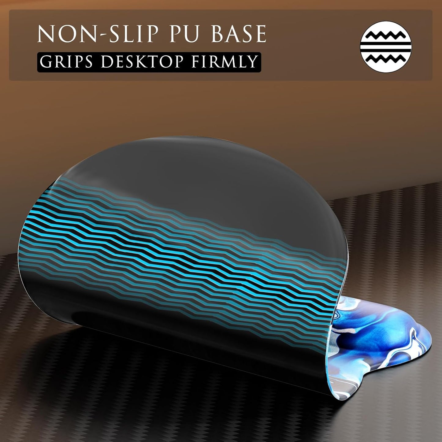 MROCO Ergonomic Mouse Pad with Gel Wrist Rest, Smooth Wrist Support Surface, Non-Slip PU Base for Pain Relief, Comfortable Mousepad for Computer, Laptop, Office & Home, 9.4 x 8.1 in, Black