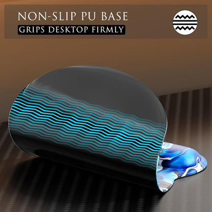 MROCO Ergonomic Mouse Pad with Gel Wrist Rest, Smooth Wrist Support Surface, Non-Slip PU Base for Pain Relief, Comfortable Mousepad for Computer, Laptop, Office & Home, 9.4 x 8.1 in, Black