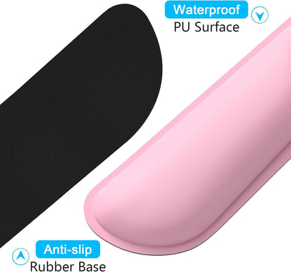 Dapesuom Mouse Wrist Rest, Ergonomic Memory Foam Mouse Wrist for Computer Desk Mats Support, PU Leather Hand Rest Pad Cushion for Gaming, Laptop, Men, Women, Pain Relief & Easy Typing, Black